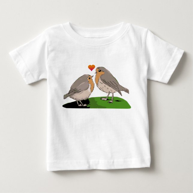 Robin redbreast bird love baby T-Shirt (Front)