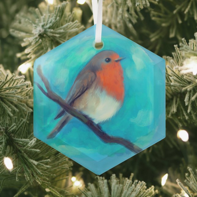 Robin redbreast  ceramic ornament (Insitu)