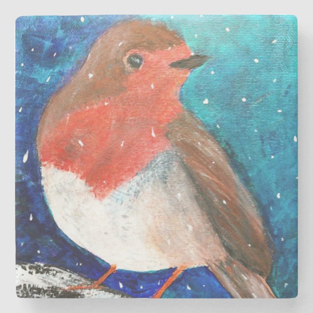 Robin Redbreast In The Snow, Coaster (Front)