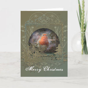 Robin Snowglobe Christmas Card