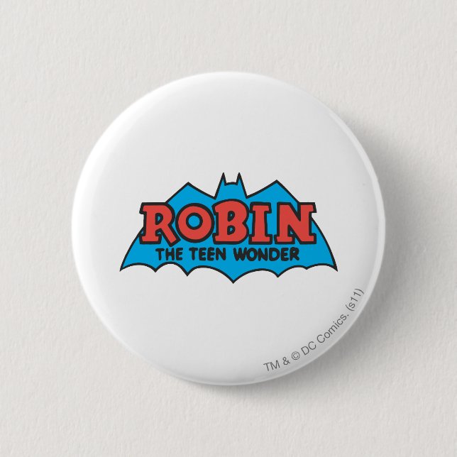 Robin The Teen Wonder Logo 6 Cm Round Badge (Front)