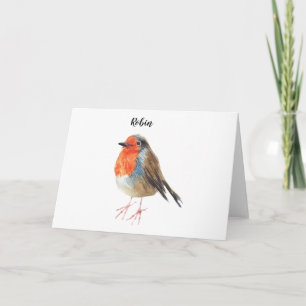 Robin watercolor painted bird. Nice card. Card