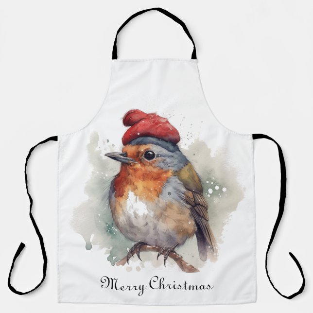 Robin Winter Delight, custom Apron (Front)