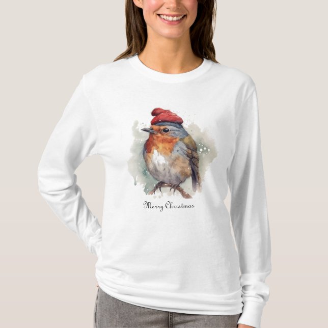 Robin Winter Delight, custom T-Shirt (Front)