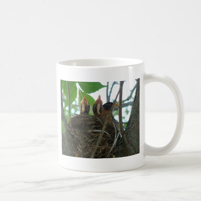 Robin With Babies Coffee Mug (Right)