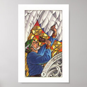 Robin Wood Tarot - 3 of Pentacles Poster