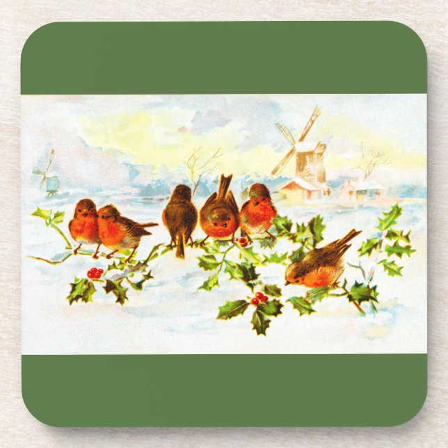 Robins and holly coaster (Front)