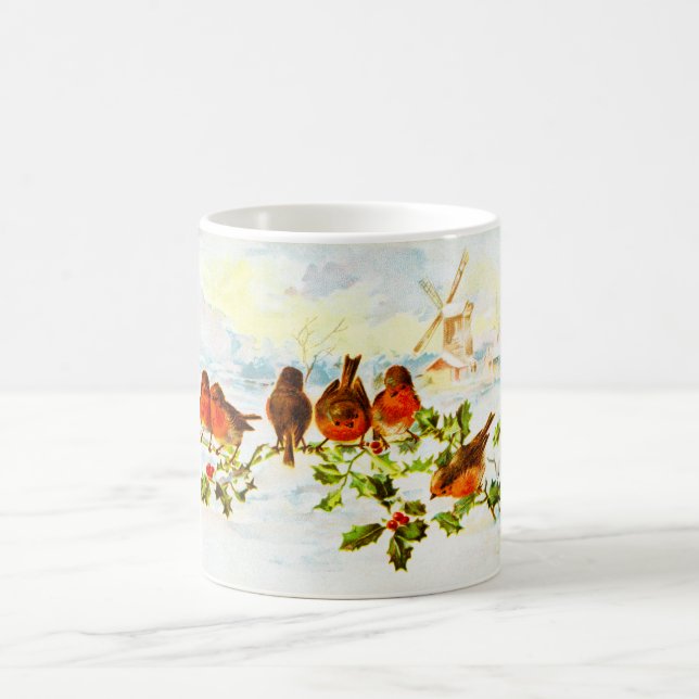 Robins and holly coffee mug (Center)