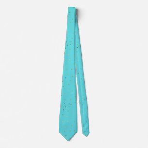 Robins Egg Blue and Gold Polka Dot Neck Tie