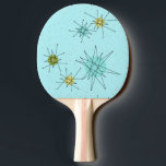 Robin's Egg Blue Atomic Starburst Ping Pong Paddle<br><div class="desc">This Robin’s Egg Blue Iconic Atomic Starbursts Ping Pong Paddle pattern features iconic atomic starbursts. That’s right! The old school, robin’s egg blue coloured background with gold speckles is the perfect backdrop for the vibrant turquoise, soothing celery, and kitschy pear green coloured circles. The spots of colour are sporadically placed...</div>