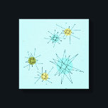 Robin's Egg Blue Atomic Starbursts Canvas Print<br><div class="desc">This Robin’s Egg Blue Iconic Atomic Starbursts Stretched Canvas Print pattern features iconic atomic starbursts. That’s right! The old school, robin’s egg blue coloured background with gold speckles is the perfect backdrop for the vibrant turquoise, soothing celery, and kitschy pear green coloured circles. The spots of colour are sporadically placed...</div>