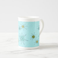 Robin's Egg Blue Atomic Starbursts China Mug