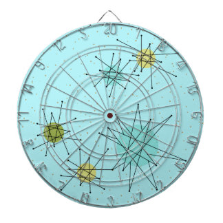 Robin's Egg Blue Atomic Starbursts Dart Board