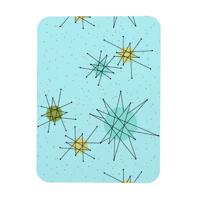 Robin's Egg Blue Atomic Starbursts Flexible Magnet (Vertical)