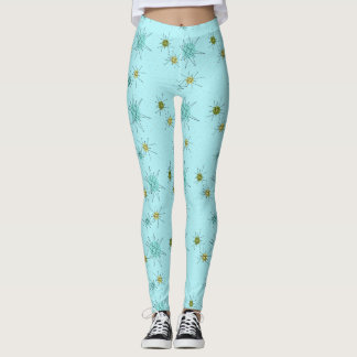 Robin's Egg Blue Atomic Starbursts Leggings