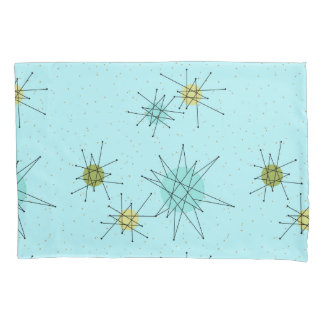 Robin's Egg Blue Atomic Starbursts Pillowcase