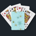Robin's Egg Blue Atomic Starbursts Playing Cards<br><div class="desc">This Robin’s Egg Blue Iconic Atomic Starbursts Playing Cards pattern features iconic atomic starbursts. That’s right! The old school, robin’s egg blue coloured background with gold speckles is the perfect backdrop for the vibrant turquoise, soothing celery, and kitschy pear green coloured circles. The spots of colour are sporadically placed in...</div>