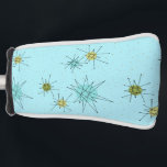 Robin's Egg Blue Atomic Starbursts Putter Cover<br><div class="desc">This Robin’s Egg Blue Iconic Atomic Starbursts Golf Club Putter Cover pattern features iconic atomic starbursts. That’s right! The old school, robin’s egg blue coloured background with gold speckles is the perfect backdrop for the vibrant turquoise, soothing celery, and kitschy pear green coloured circles. The spots of colour are sporadically...</div>
