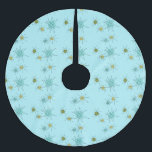 Robin's Egg Blue Atomic Starbursts Tree Skirt<br><div class="desc">This Robin’s Egg Blue Iconic Atomic Starbursts Christmas Tree Skirt pattern features iconic atomic starbursts. That’s right! The old school, robin’s egg blue coloured background with gold speckles is the perfect backdrop for the vibrant turquoise, soothing celery, and kitschy pear green coloured circles. The spots of colour are sporadically placed...</div>