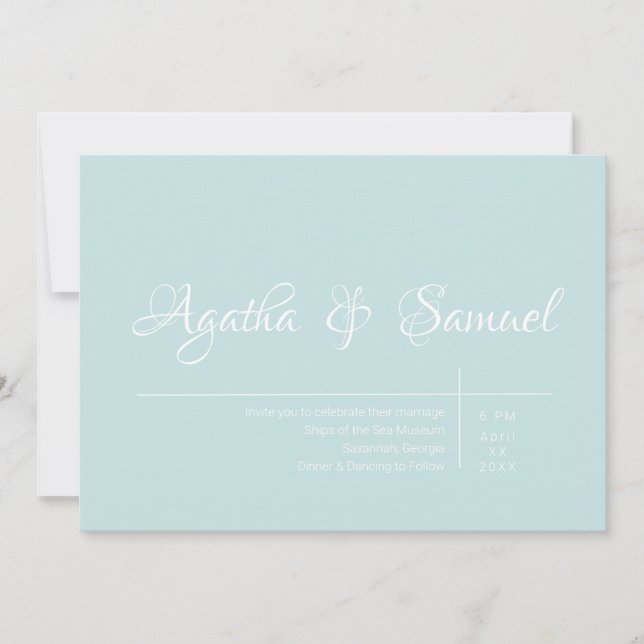 Robin's Egg Blue Classic Wedding Invitation (Front)
