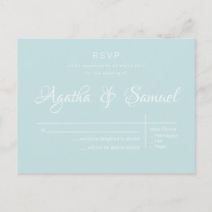Robins Egg Blue  Classic Wedding Invitation RSVP Postcard