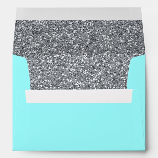 Robin's Egg Blue & Glitter A7 Envelopes (Back (Bottom))