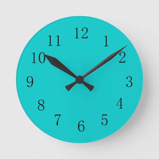 Robins Egg Blue Kitchen Wall Clock (Front)