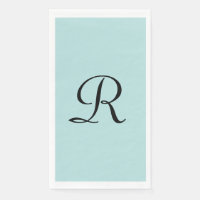 Robin's Egg Blue Monogrammed Paper Guest Towel