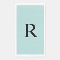 Robin's Egg Blue Monogrammed Paper Guest Towel