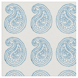 Robin's Egg Blue Paisley Fabric by Margaret Juul