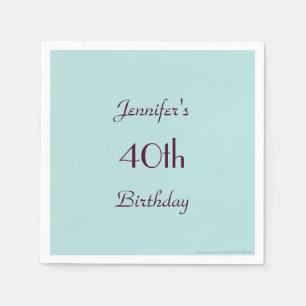 Robins Egg Blue Paper Napkins 40th Birthday Party