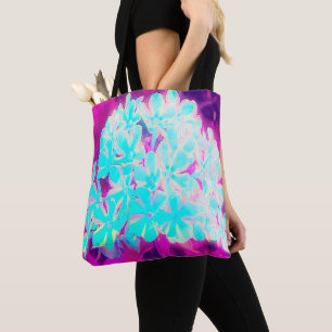 Robin's Egg Blue Peppermint Twist Phlox Flowers Tote Bag