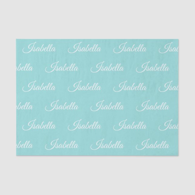 Robins Egg Blue Personalised Tissue Paper (Front)