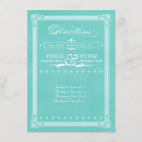 Robin's Egg Blue Poster Style Directions Card