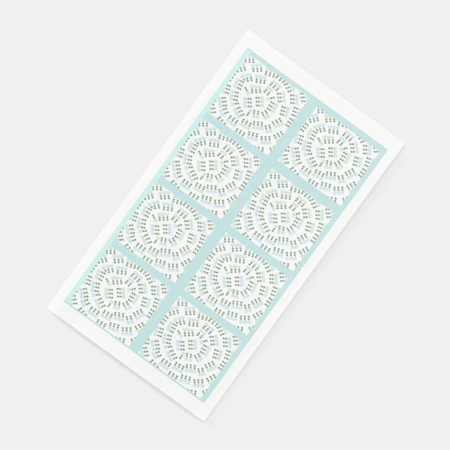 Robin's Egg Blue Topiary paper Guest Towels Napkin (Corner)