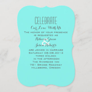 robin's egg blue turquoise aqua blue wedding invitation