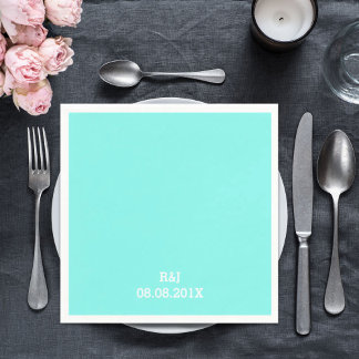 robin's egg blue turquoise aqua blue wedding napkin