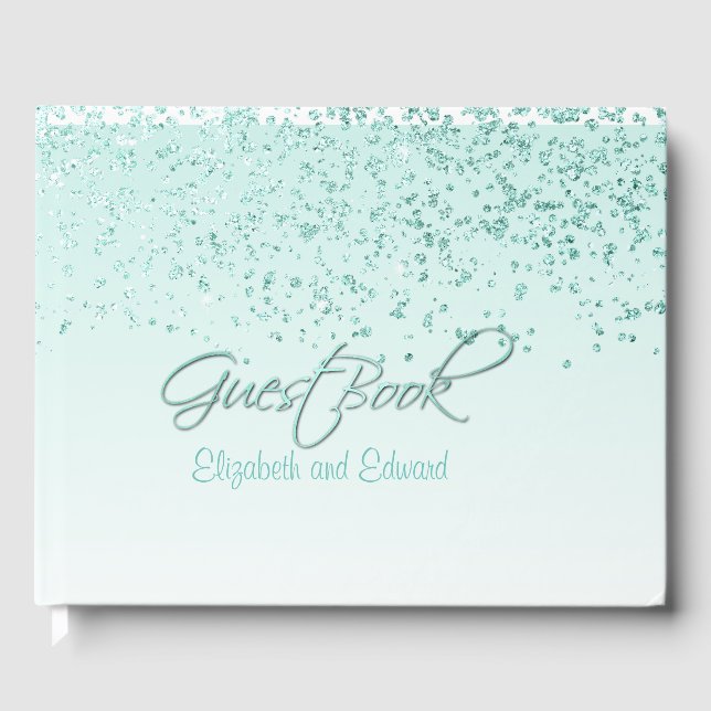 Robins Egg Blue Wedding Guest Book (Front)