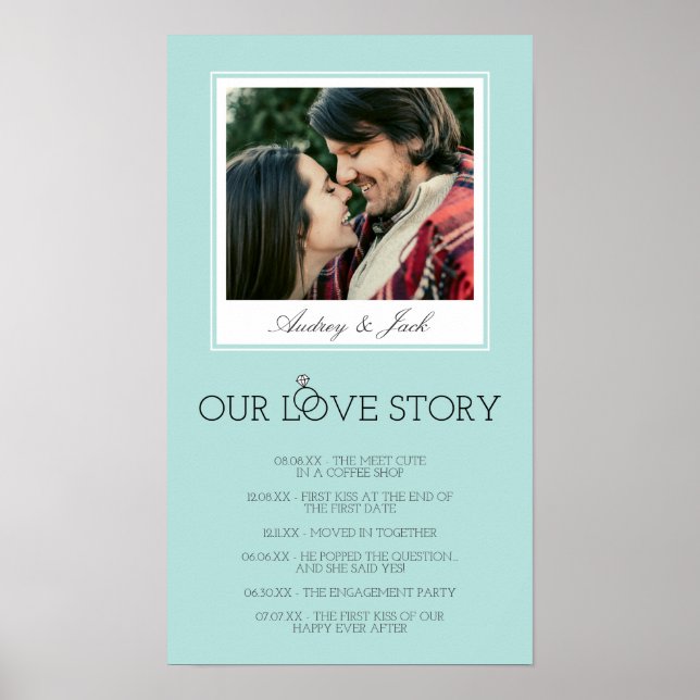 Robin's Egg Blue Wedding Love Story Poster (Front)
