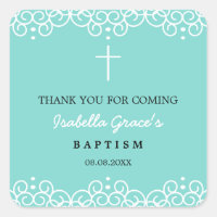 Robin's Egg Blue & White | Baptism Thank You