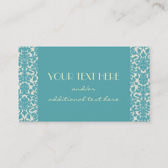 Robin's Egg Damask Business Card (Front)
