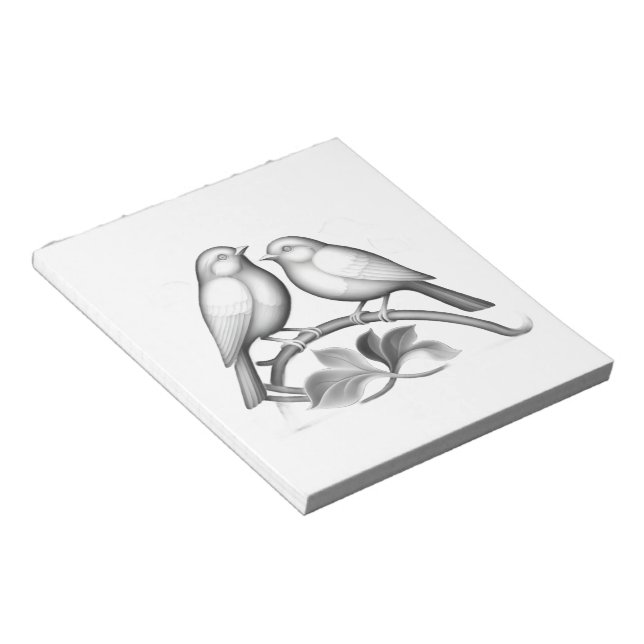 Robins in grey Notebook Notepad (Angled)