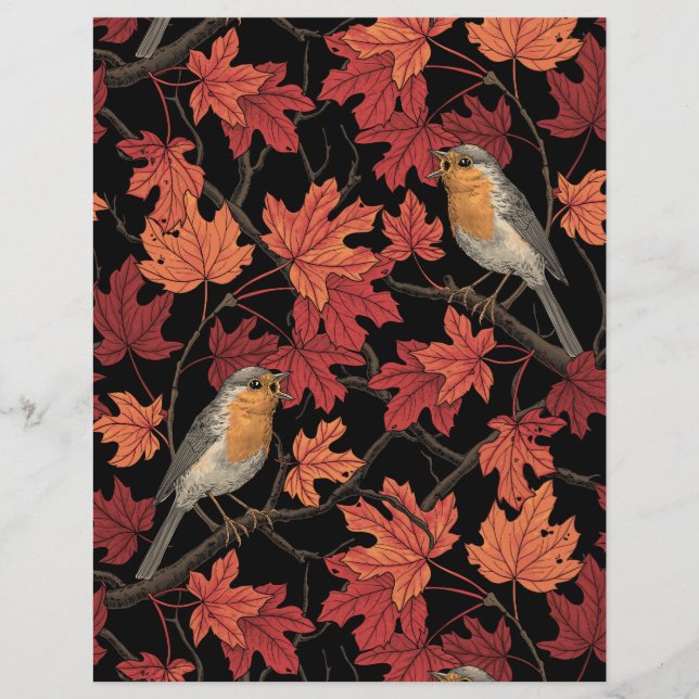 Robins in maple tree (Front)