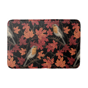 Robins in maple tree bath mat