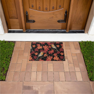 Robins in maple tree doormat