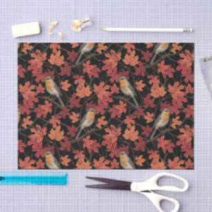 Robins in maple tree tissue paper
