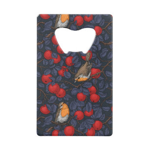 Robins in the apple tree/blue and red 