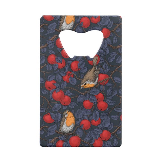 Robins in the apple tree/blue and red  (Front)