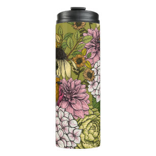 Robins in the garden 2 thermal tumbler
