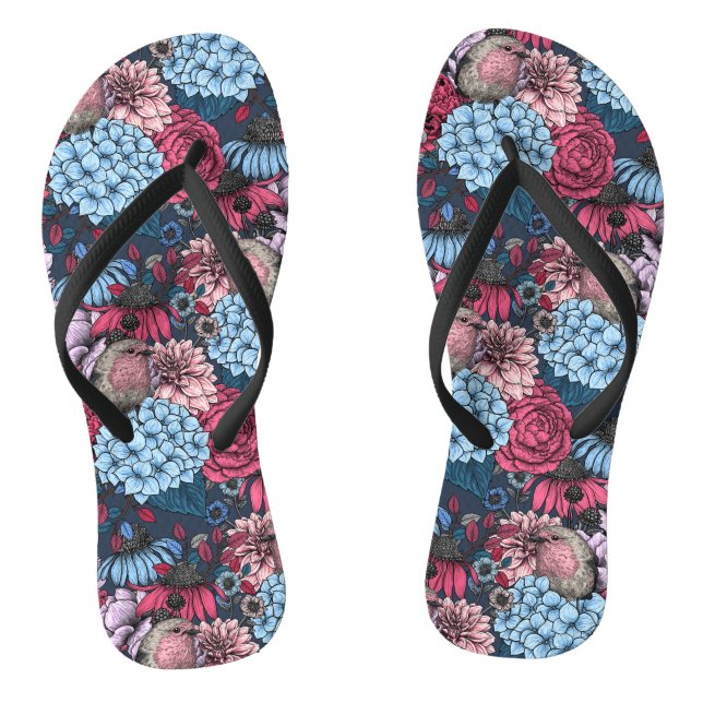 Robins in the garden 3 jandals (Footbed)